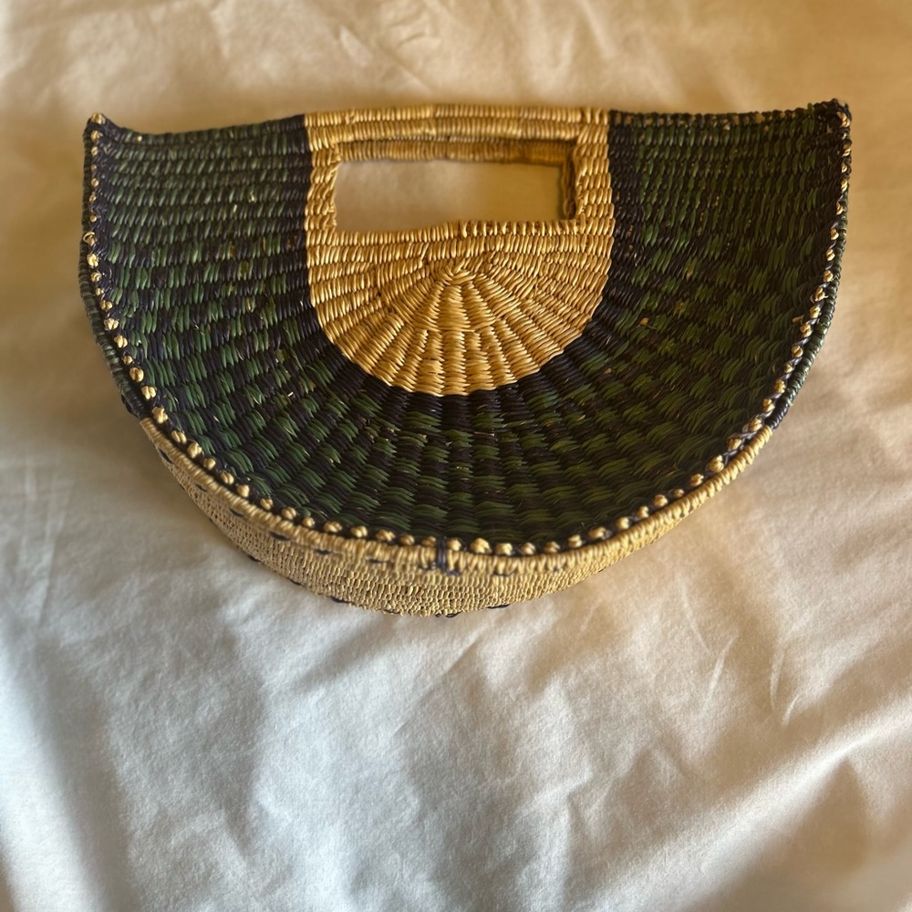Nena & Co Tan and Green and royal purple/navy 
Elephant grass half moon bohemian